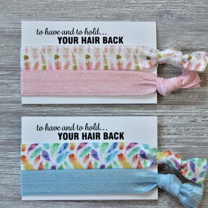 Pink Gold Feathers-Multi Colors Feathers-Hair Ties-Light Pink-Light Blue