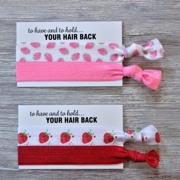 Strawberries Pink-Strawberries Red-Hair Ties