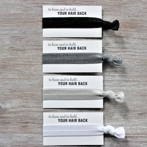 Black-Dark Gray-Light Gray-White-Hair Ties