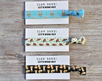 Sloth Blue-Sloth White-Sloth Navy Blue-Hair Ties-Slow Down! LET'S HANG OUT