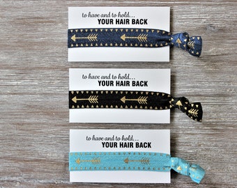 Gold Arrows Triangles- Navy Blue-Black-Blue-Hair Ties