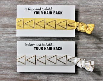 Triangles Gold-White-Yellow-Hair Ties