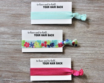 Light Blue-Floral Tropical-Hot Pink-Hair Ties