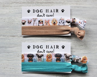 Dogs White-Dogs Puppies-Tan-Turquoise-Hair Ties-Dog Hair Don't Care