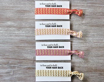 Gold Chevron-Coral-Light Pink-Mauve-Ivory-Hair Ties