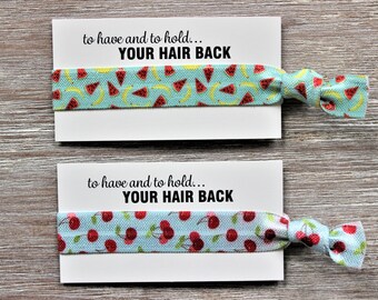 Bananas Watermelon Mint Green-Cherries Light Blue-Hair Ties