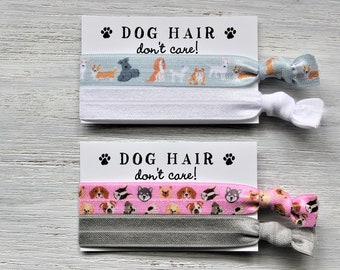 Dogs Gray-Dogs Pink-White-Gray-Hair Ties-Dog Hair Don't Care
