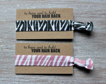 Zebra Black White Print-Zebra Pink White Print-Hair Ties