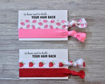 Strawberries Pink-Strawberries Red-Hair Ties