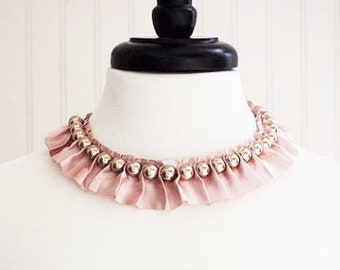 Blush Pink Ruffle Necklace