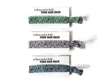 Zebra Print-Light Green-White-Light Blue-Hair Ties