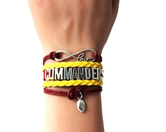 Love WASHINGTON-Love COMMANDERS-Football Multilayered Cord Bracelet