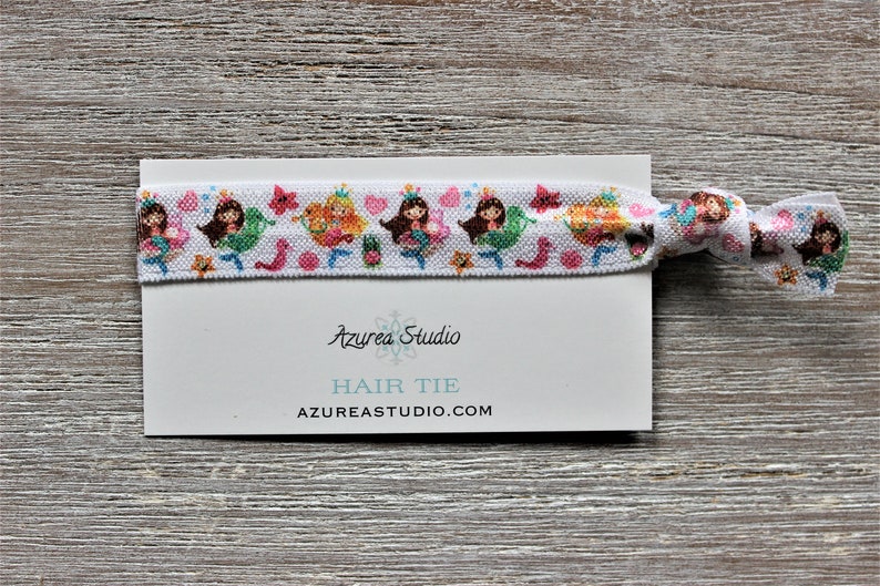 Girl Mermaid Seahorse Hearts-Hot Pink-Hair ties