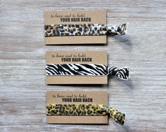 Leopard Brown-Zebra Black White-Leopard Yellow-Hair Ties