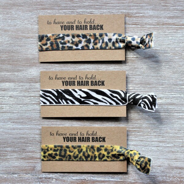 Leopard Brown-Zebra Black White-Leopard Yellow-Hair Ties