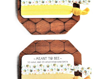 Bumble Bees White Hair Ties-Sunshine Shimmer-Golden Yellow
