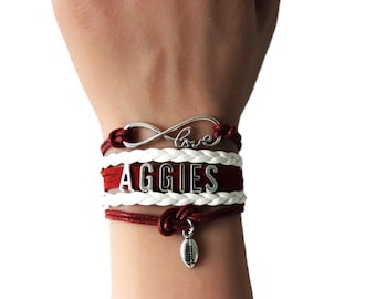 Love AGGIES-Multilayered Football Texas Cord Bracelet