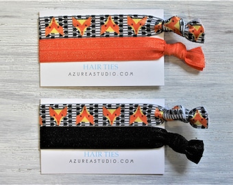 Fox Arrows-Orange-Black-Hair Ties