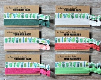 Cactus Hair Ties-Hunter Green-Light Pink-Hot Pink-White-Coral-Flash Green-Hair Ties