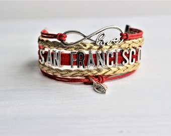 Love SAN FRANCISCO-Love NINERS-Football Cord Bracelet