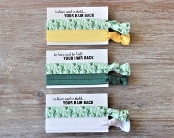 Cactus-Yellow-White-Hunter Green-Hair Ties Set