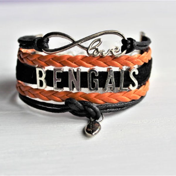 Love CINCINNATI-Love BENGALS-Football Cord Bracelet