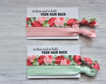 Roses Pink Mint Green Floral-Pink-Ice Mint Green-Hair Ties
