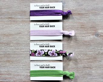 Purple-Lilac-Purple Floral-Apple Green-Hair Ties