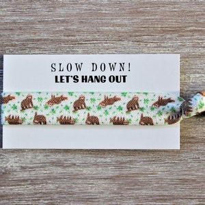 Sloth Blue-Sloth White-Sloth Navy Blue-Hair Ties-Slow Down LET'S HANG OUT WHITE (middle)