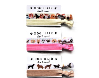 Dogs Ivory-Dogs Dots-Dogs White-Ivory-Hot Pink-Tan-Hair Ties-Dog Hair Don't Care
