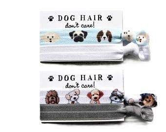 Dogs Blue-Dogs White-Gray-Hair Ties-Dog Hair Don't Care