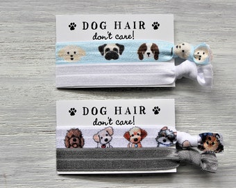Dogs Blue-Dogs White-Gray-Hair Ties-Dog Hair Don't Care