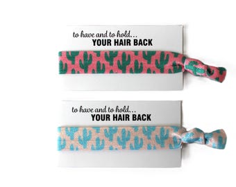 Cactus Blue Ivory-Cactus Green Pink-Hair Ties