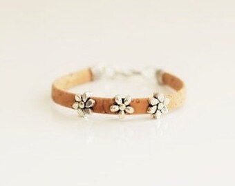 Cork Flowers Bracelet