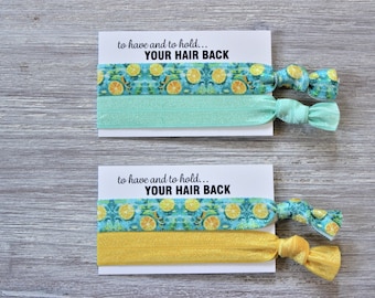 Lemons Yellow Turquoise Mint Green Hair Ties