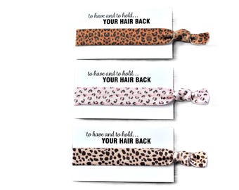 Leopard and Cheetah Print Hair Ties-Rust-Light Pink-Tan Brown