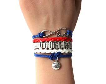 Baseball-Love DODGERS Baseball Multilayered Cord Bracelet