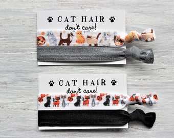 Cats White Dark Gray-Cats White Black-Hair Ties-Cat Hair Don't Care