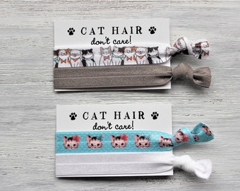 Cats White-Cats Blue-Hair Ties-Cat Hair Don't Care