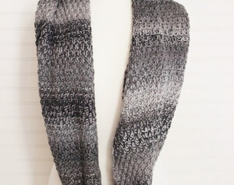 Gray Multi Knitted Infinity Scarf/ Knitted Scarf