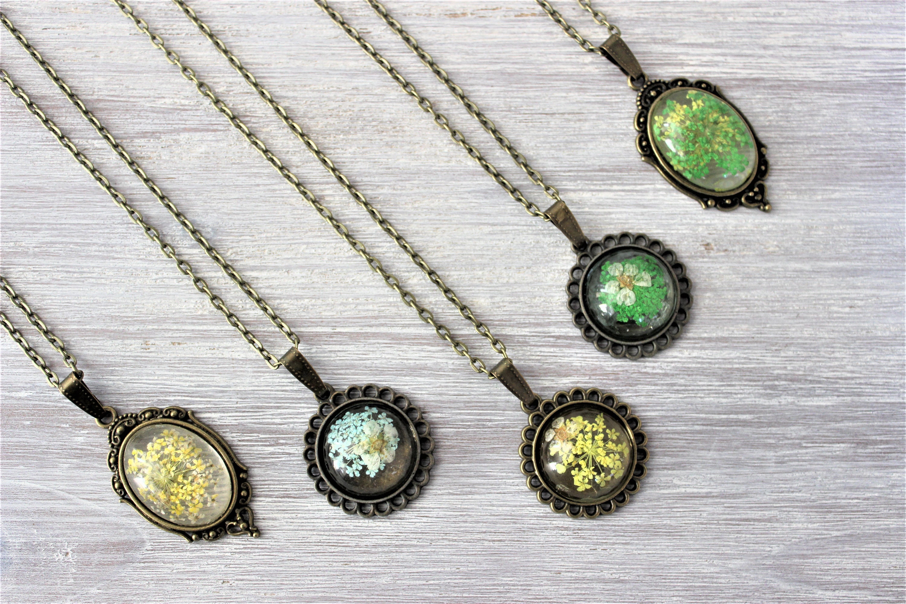 Dried Gypsophila Flowers Cameo Antique Bronze…
