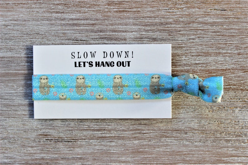 Sloth Blue-Sloth White-Sloth Navy Blue-Hair Ties-Slow Down LET'S HANG OUT BLUE (top)