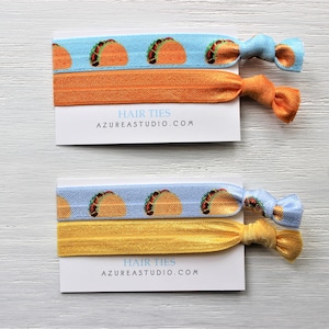 Tacos Hair Ties-Light Turquoise Tangerine-Light Blue Golden Yellow