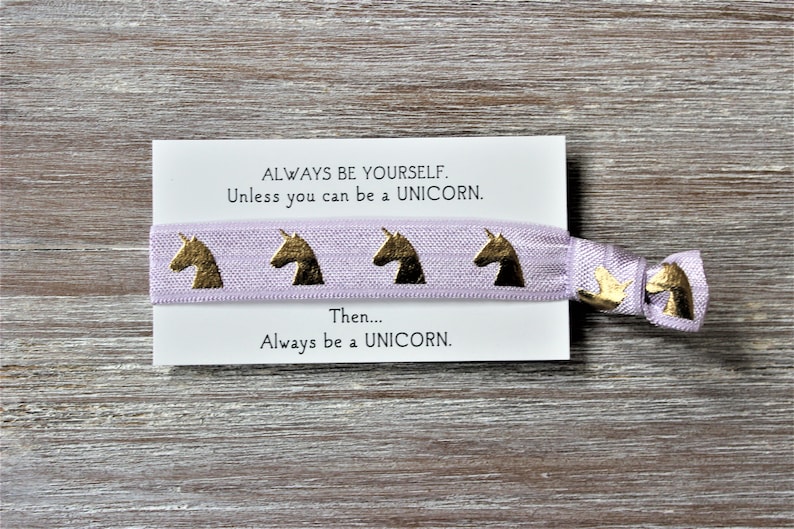 Unicorn Gold Lilac Purple Hair Ties