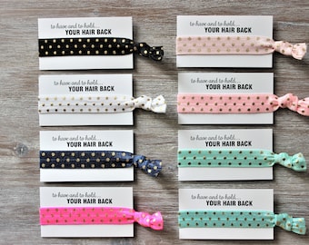 Gold Polka Dots-Black-White-Navy Blue-Neon Pink-Pale Pink-Light Pink-Mint Green-Light Turquoise-Hair Tie