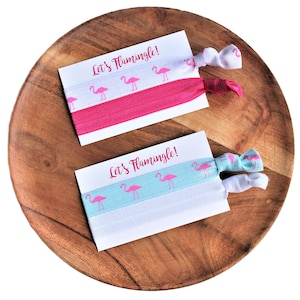 Pink Flamingo White Shocking Pink-Pink Flamingo Blue White-Hair Ties-Let's Flamingle!-to have and to hold