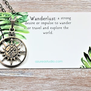 Compass Necklace-North South East West-Wanderlust