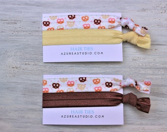 Pretzels Hair Ties-Yellow Maize-Chocolate Brown