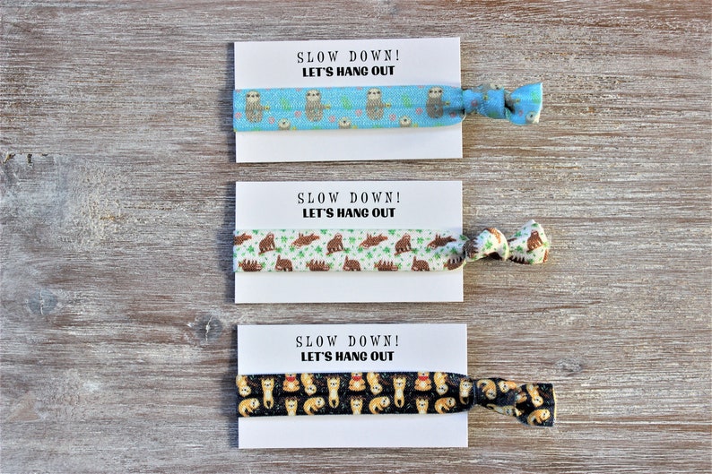 Sloth Blue-Sloth White-Sloth Navy Blue-Hair Ties-Slow Down LET'S HANG OUT image 1