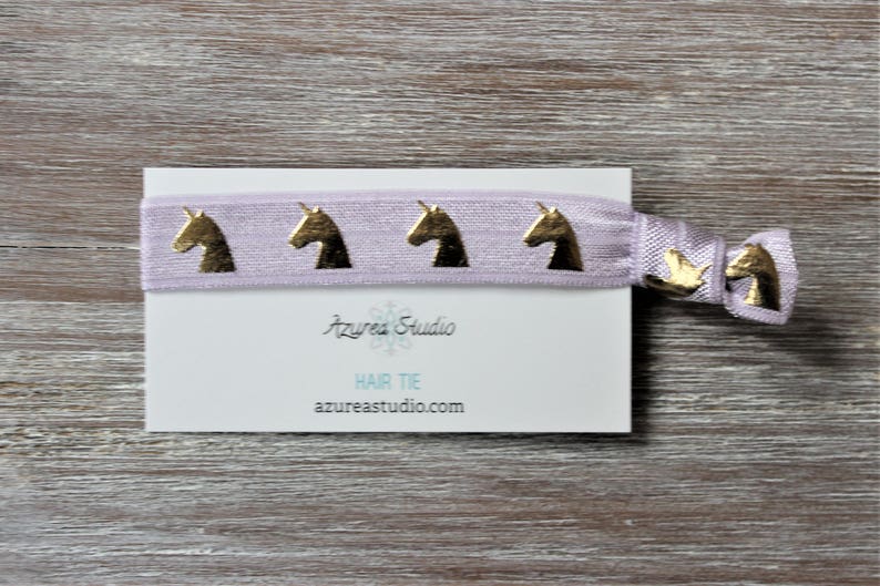 Unicorn Gold Lilac Purple Hair Ties